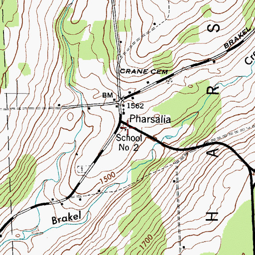 Topographic Map of School Number 2 (historical), NY
