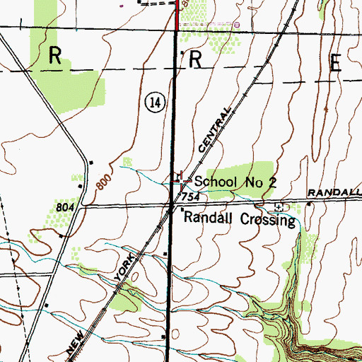 Topographic Map of School Number 2 (historical), NY