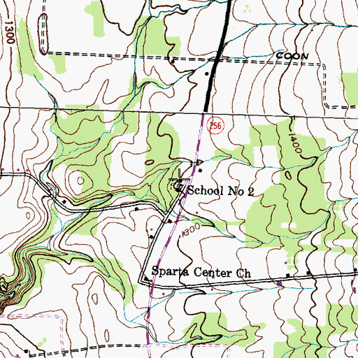 Topographic Map of School Number 2 (historical), NY