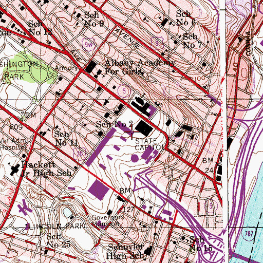 Topographic Map of School Number 2 (historical), NY