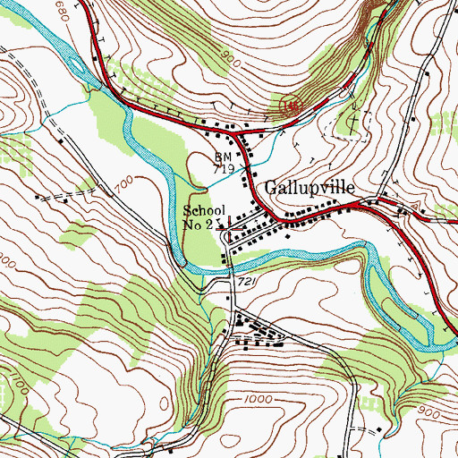 Topographic Map of School Number 2 (historical), NY