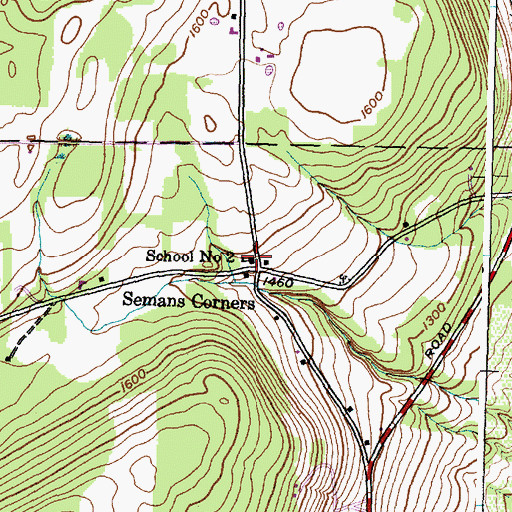 Topographic Map of School Number 2 (historical), NY