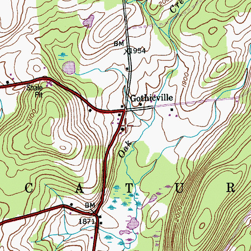 Topographic Map of School Number 2 (historical), NY