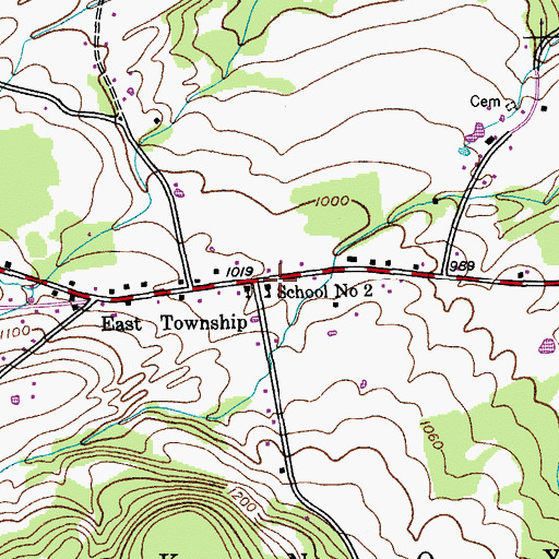 Topographic Map of School Number 2 (historical), NY