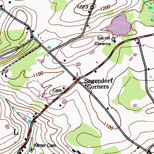 Topographic Map of School Number 2 (historical), NY