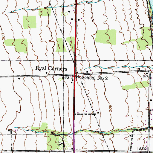 Topographic Map of School Number 2 (historical), NY
