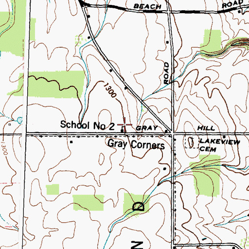 Topographic Map of School Number 2 (historical), NY