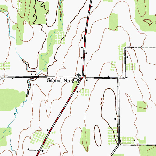 Topographic Map of School Number 2 (historical), NY