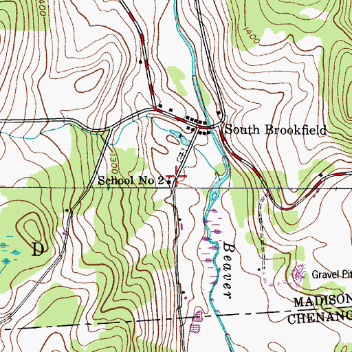 Topographic Map of School Number 2 (historical), NY