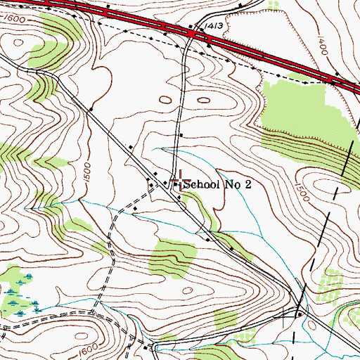 Topographic Map of School Number 2 (historical), NY