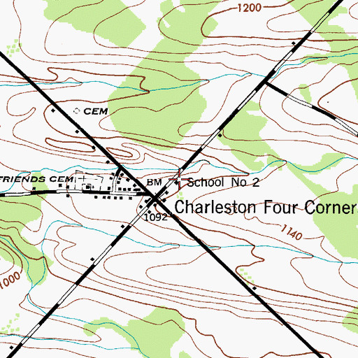 Topographic Map of School Number 2 (historical), NY