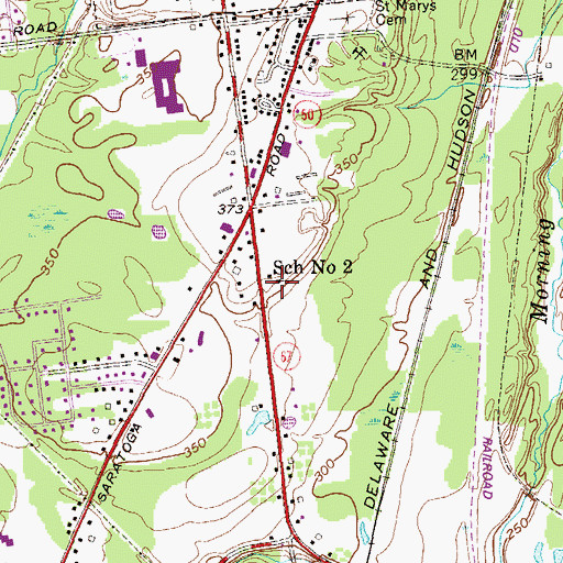 Topographic Map of School Number 2 (historical), NY