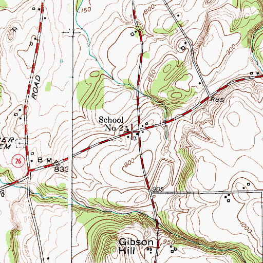Topographic Map of School Number 2 (historical), NY