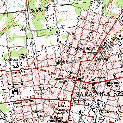 Topographic Map of School Number 2 (historical), NY
