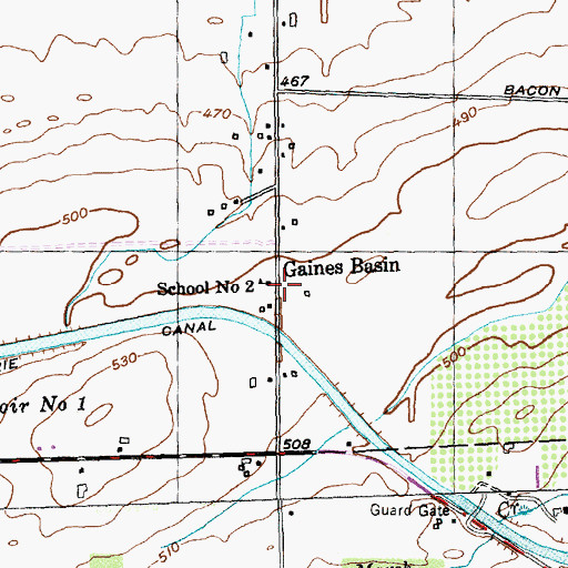 Topographic Map of School Number 2 (historical), NY