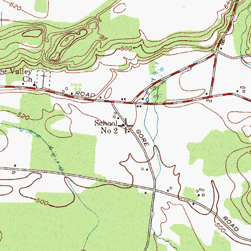 Topographic Map of School Number 2 (historical), NY