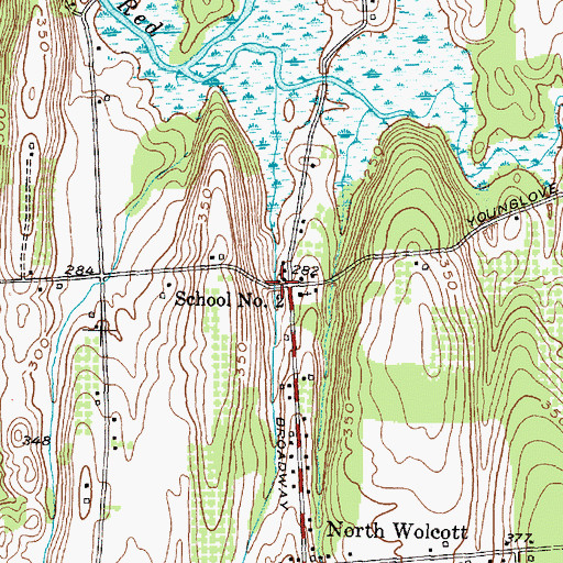 Topographic Map of School Number 2 (historical), NY