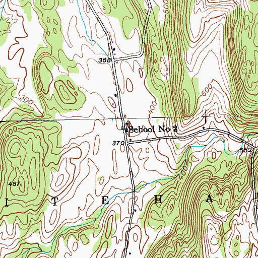 Topographic Map of School Number 2 (historical), NY