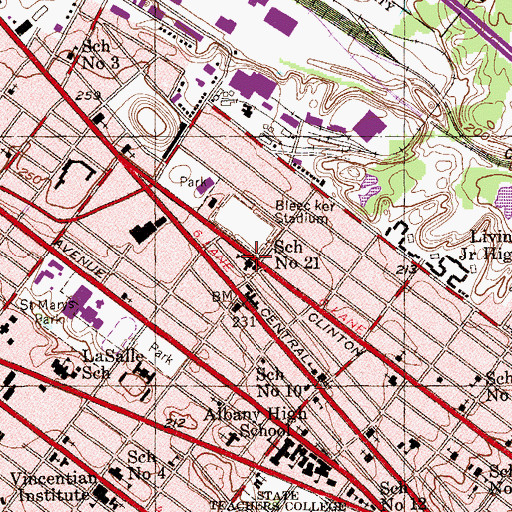 Topographic Map of School Number 21 (historical), NY