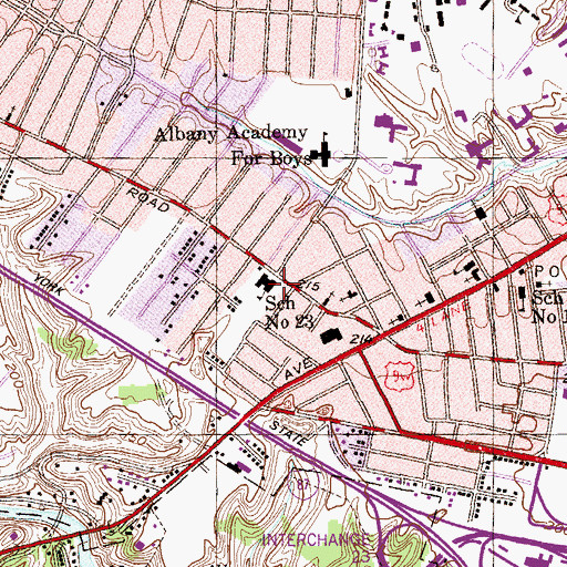 Topographic Map of Albany School of Humanities, NY