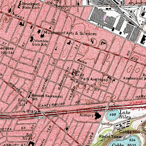 Topographic Map of Francis Parker School, NY
