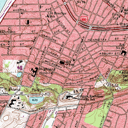Topographic Map of School Number 24, NY
