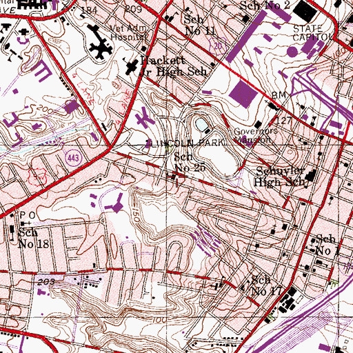 Topographic Map of School Number 25 (historical), NY