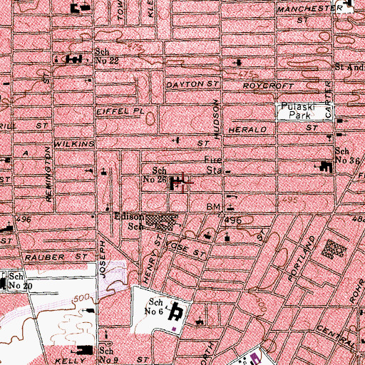 Topographic Map of School Number 26, NY