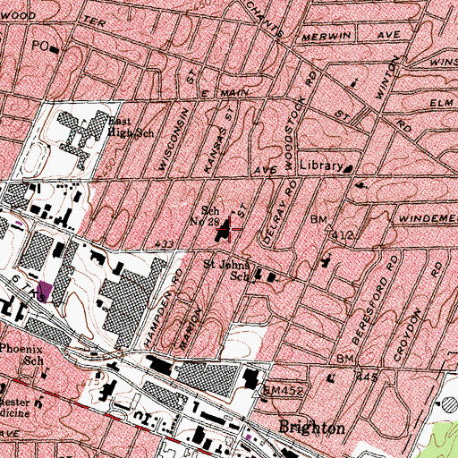 Topographic Map of Henry Hudson School, NY
