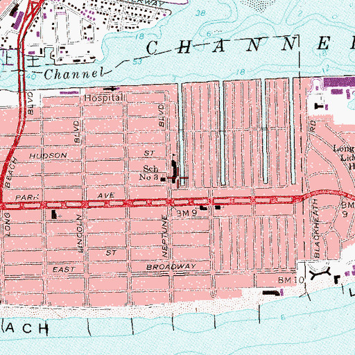 Topographic Map of East Elementary School, NY