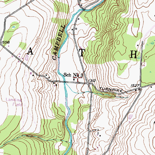 Topographic Map of School Number 3 (historical), NY