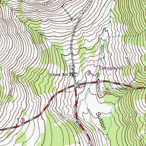 Topographic Map of School Number 3 (historical), NY