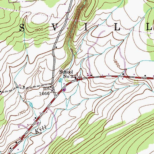 Topographic Map of School Number 3 (historical), NY