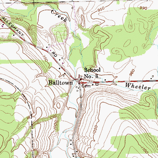 Topographic Map of School Number 3 (historical), NY