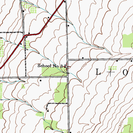 Topographic Map of School Number 3 (historical), NY