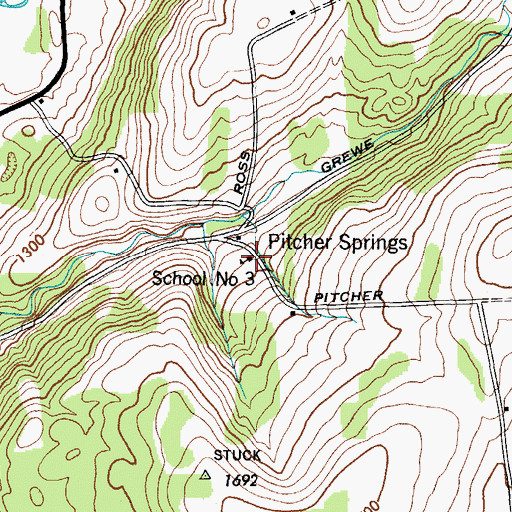 Topographic Map of School Number 3 (historical), NY