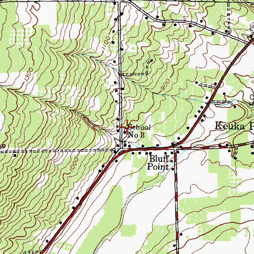 Topographic Map of School Number 3 (historical), NY