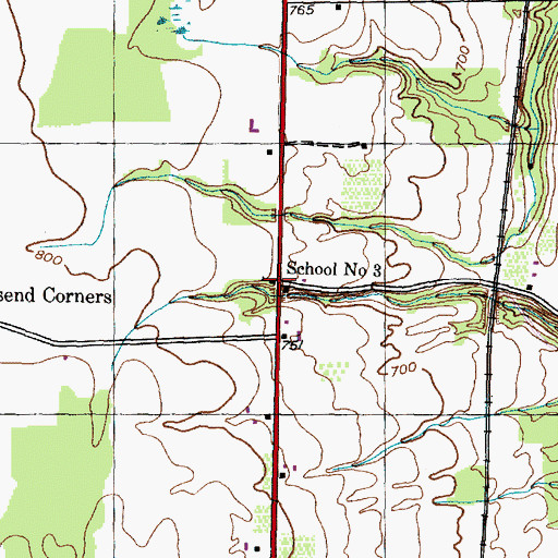 Topographic Map of School Number 3 (historical), NY