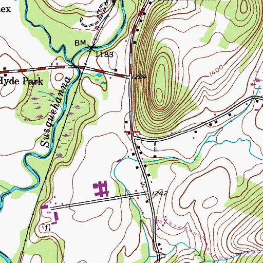 Topographic Map of School Number 3 (historical), NY