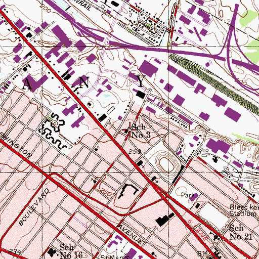 Topographic Map of School Number 3 (historical), NY