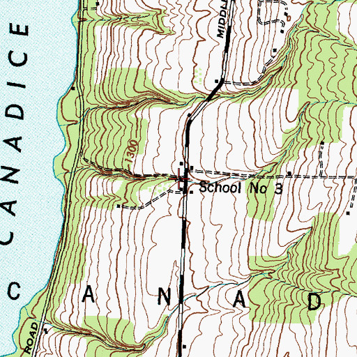 Topographic Map of School Number 3 (historical), NY