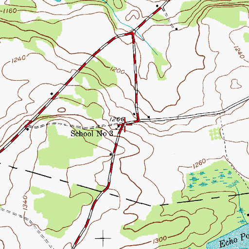 Topographic Map of School Number 3 (historical), NY