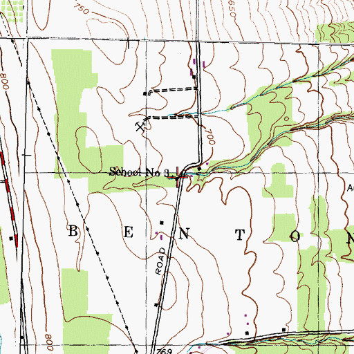 Topographic Map of School Number 3 (historical), NY