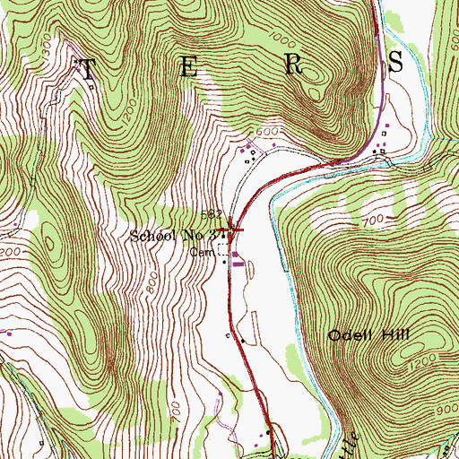 Topographic Map of School Number 3, NY