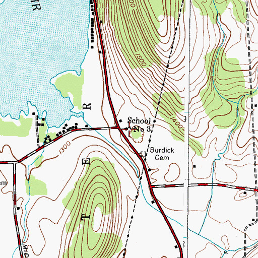 Topographic Map of School Number 3 (historical), NY