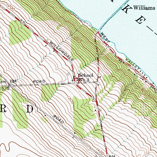 Topographic Map of School Number 3 (historical), NY