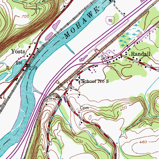 Topographic Map of School Number 3 (historical), NY