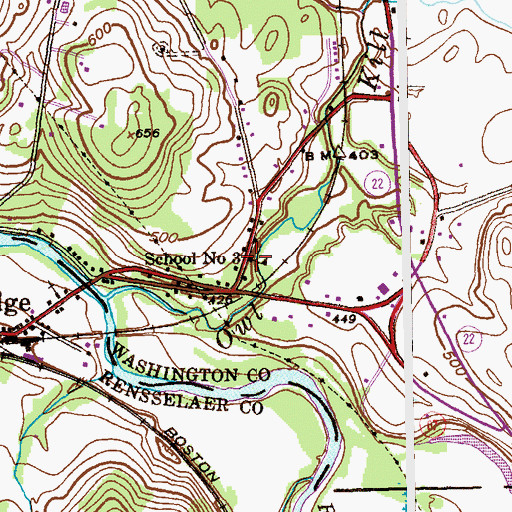 Topographic Map of School Number 3 (historical), NY
