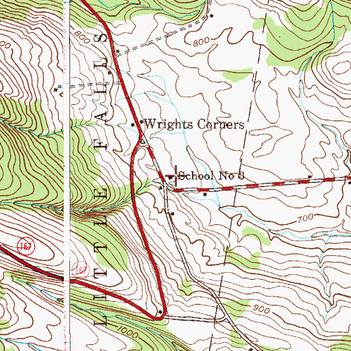 Topographic Map of School Number 3 (historical), NY