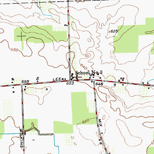 Topographic Map of School Number 3 (historical), NY